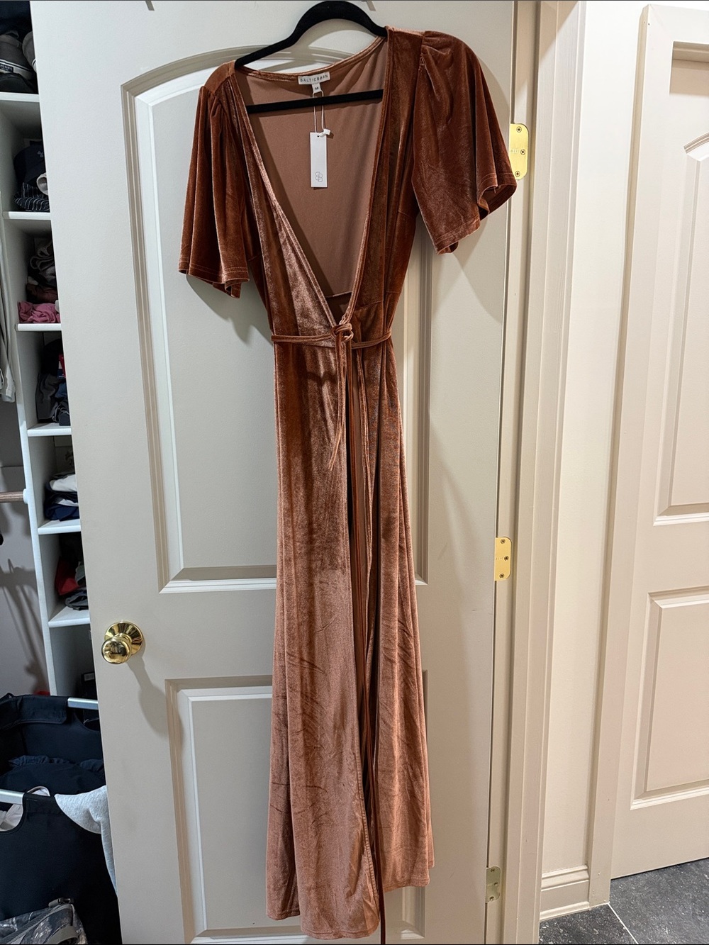 Baltic Born Velvet Wrap Maxi Dress in Rust - Women